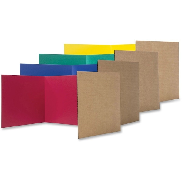 Study Carrel Color Corrugated, 12"x48', 24/PK, Ast